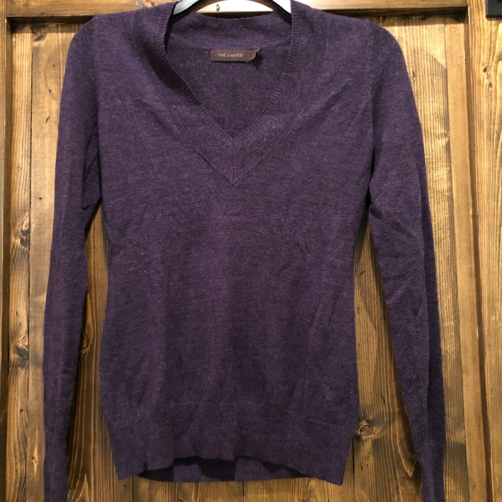Purple V Neck Sweater